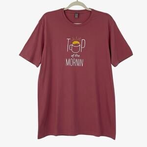 Next Level Apparel Pink Top of the Mornin Graphic Tee